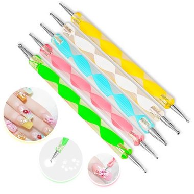 Gifts 4 All - Nail Art 2 Way Marbleizing Dotting Pen 5pc (5x2) Gifts 4 All - Nail Art 2 Way Marbleizing Dotting Pen 5pc (5x2)