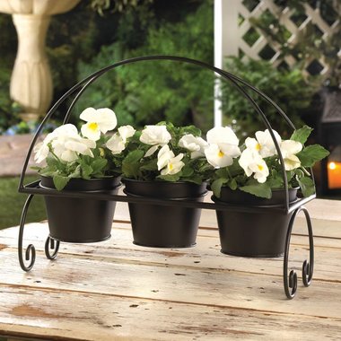 Gifts 4 All - Metal Planter Stand with 3 Metal Planters Gifts 4 All - Metal Planter Stand with 3 Metal Planters