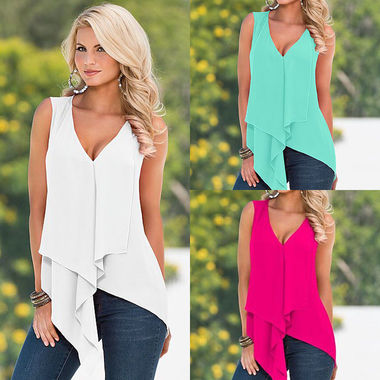 Gifts 4 All - Asymmetrical Ruffle Top Your Choice of Color Gifts 4 All - Asymmetrical Ruffle Top Your Choice of Color