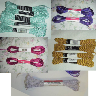 Gifts 4 All - 6 Hanks Needloft 10 Yards each Craft Cord Gifts 4 All - 6 Hanks Needloft 10 Yards each Craft Cord