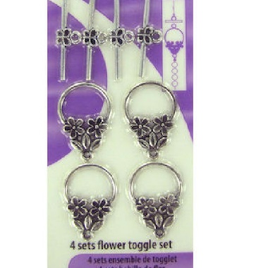 Gifts 4 All - 6pc Ornate Square or 4pc Flower Toggle and Clasp Sets Gifts 4 All - 6pc Ornate Square or 4pc Flower Toggle and Clasp Sets